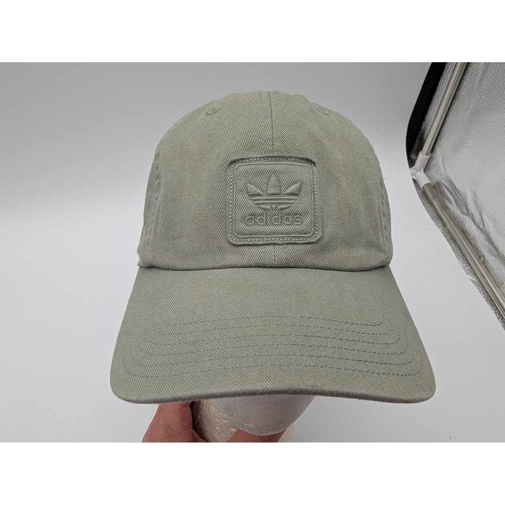 Adidas Originals Trefoil Logo Relaxed Strapback Hat Sage Green Adjustable Cap